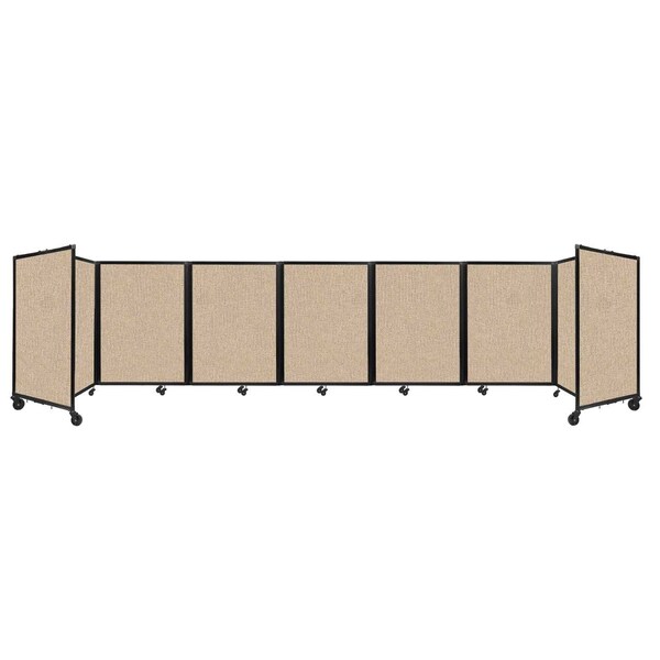 Room Divider 360 Folding Portable Partition 19'6" x 4' Beige Fabric